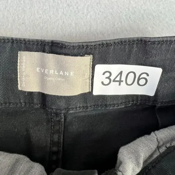 Everlane Jeans Women's Size 2 Black Cropped High Waist Straight Organic Cotton - Picture 11 of 13